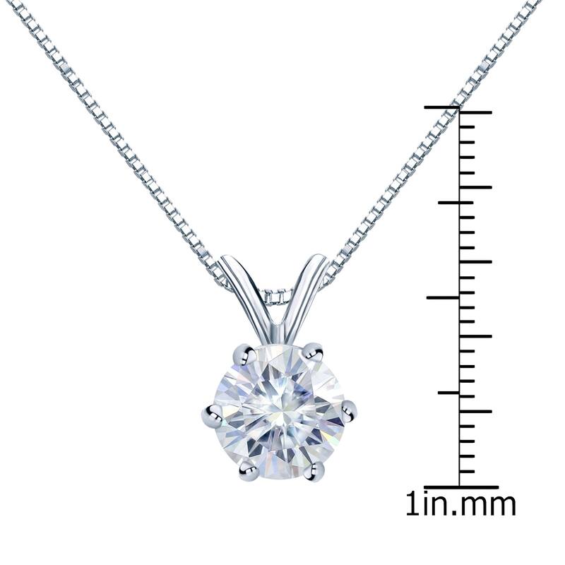 Auriya 3ctw Round Solitaire Moissanite Necklace Platinum - 9.3 mm