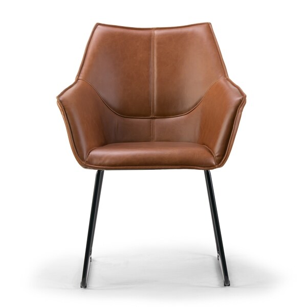 faux leather chair with metal legs