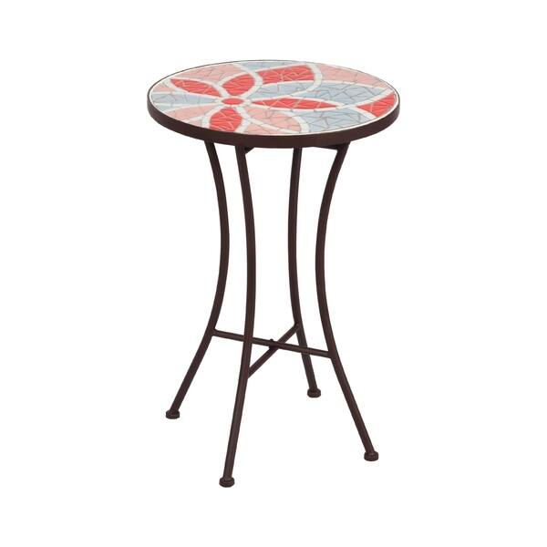 Shop Mosaic Side Table Floral Pattern Overstock 24039732