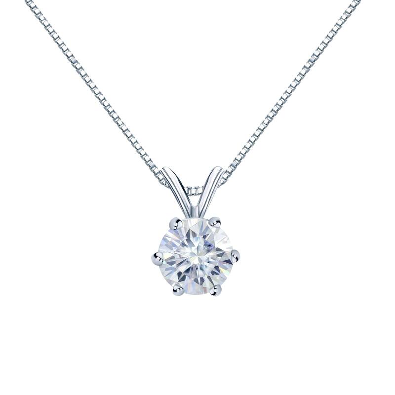 Auriya 2 1/2ctw Round Solitaire Moissanite Necklace Platinum - 8.8 mm