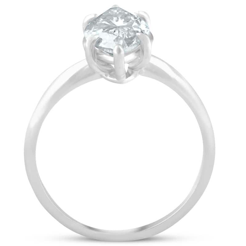 Certified 3Ct Marquise Diamond Solitaire Engagement Ring White Gold Lab Grown