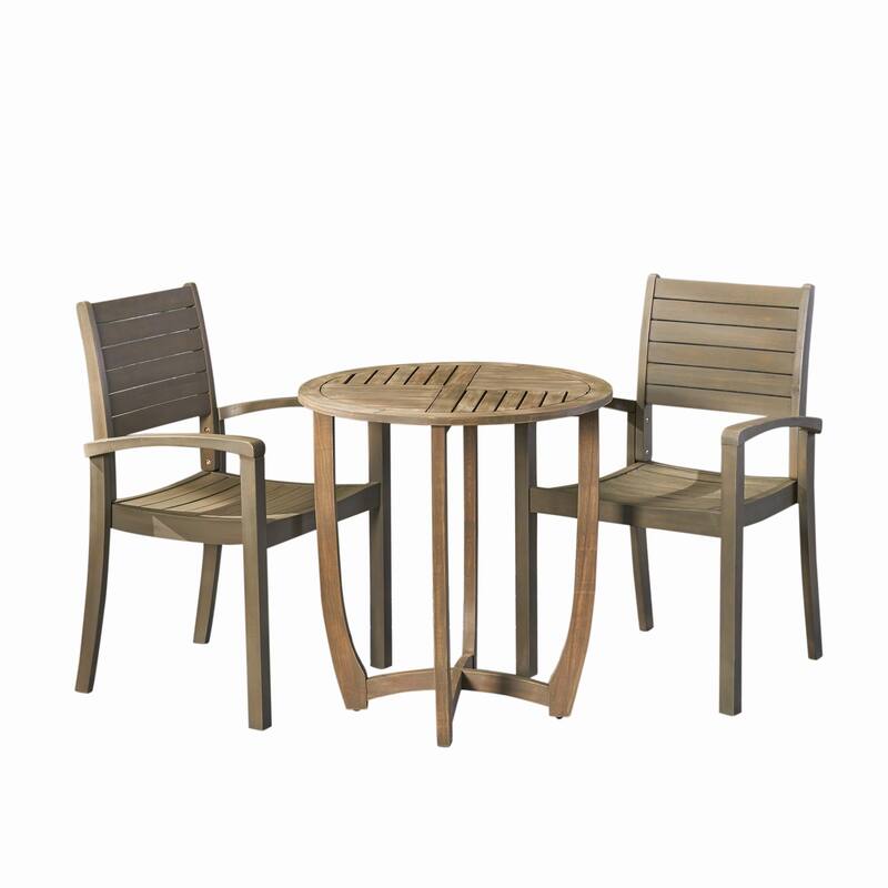 Waverley Outdoor 2-Seater Acacia Wood Bistro Set by Christopher Knight Home