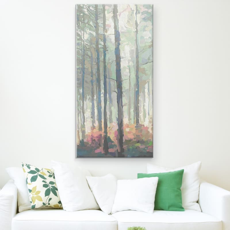 Masterpiece Art Gallery Woodland Journey Panel I Tall Forest Trees By Studio Arts Canvas Art Print