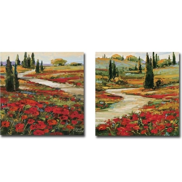 Hills in Bloom I and II by David Jackson 2-piece Gallery Wrapped Canvas Giclee Art Set (Ready to Hang)