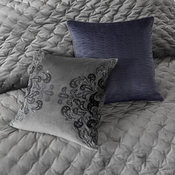 Shop Madison Park Signature Sophisticate Grey Velvet Comforter Set
