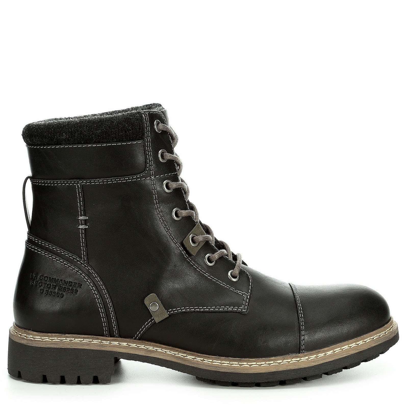 mens black leather lace up ankle boots