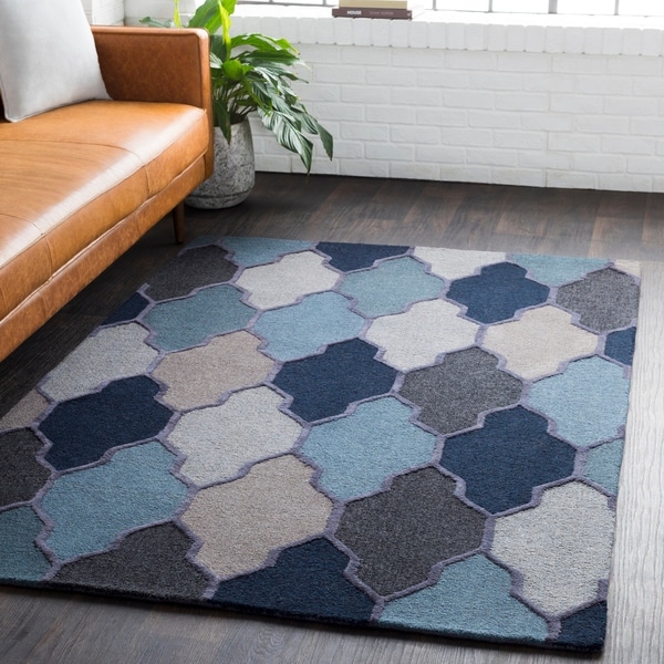Hand-Tufted Ryde Moroccan Trellis Wool Rug - 9' x 13'