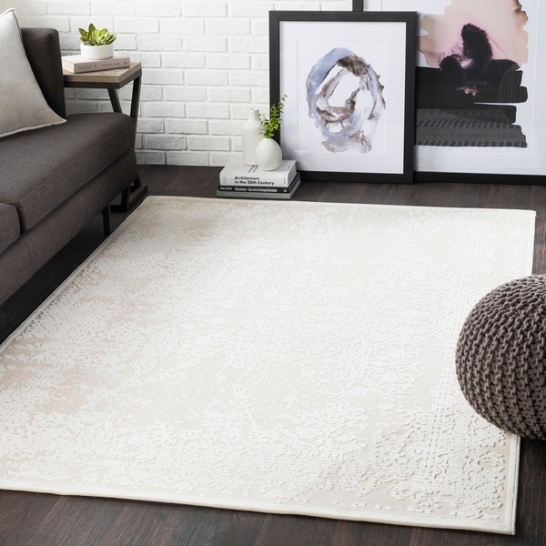Emet Beige Chenille Vintage Area Rug - 7'10" x 10'4"