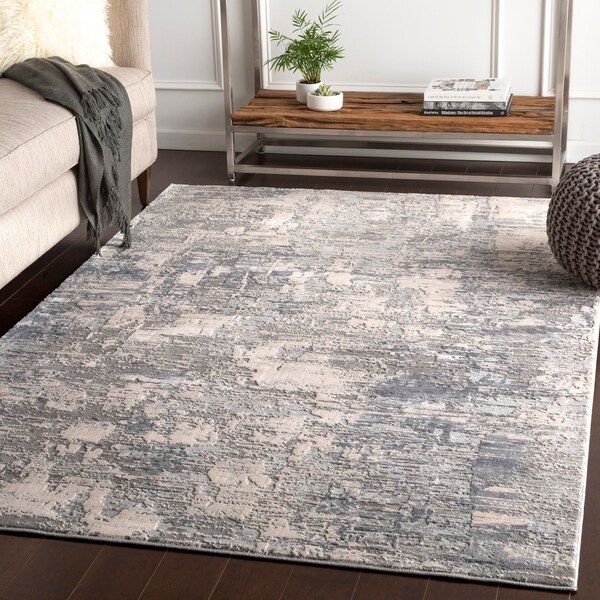 Willamar Grey Modern Abstract Area Rug - 7'10" x 10'3"