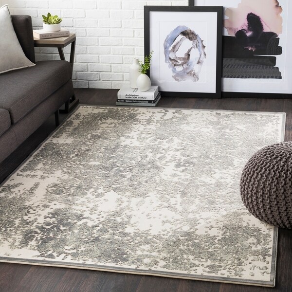 Emet Light Green Chenille Vintage Accent Rug - 2' x 3'