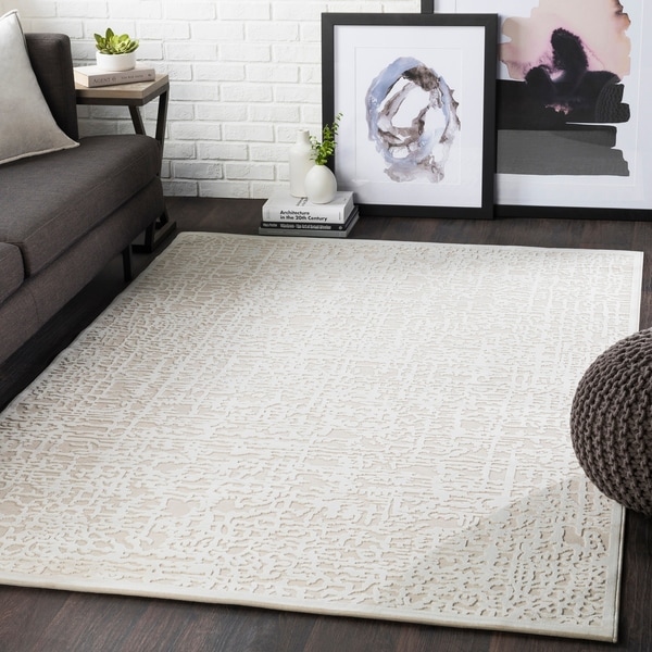 Errol Beige Transitional Abstract Area Rug - 7'10" x 10'4"