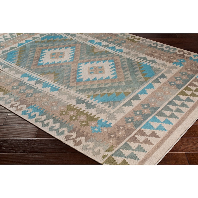 Porch & Den Macorey Sage Boho Handmade Wool Accent Rug - 2' x 3'