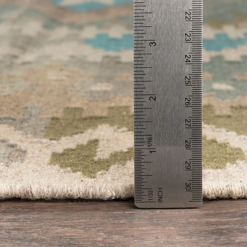 Porch & Den Macorey Sage Boho Handmade Wool Accent Rug - 2' x 3'