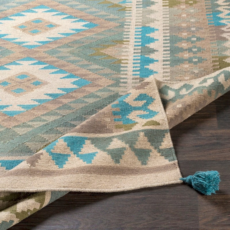 Porch & Den Macorey Sage Boho Handmade Wool Accent Rug - 2' x 3'