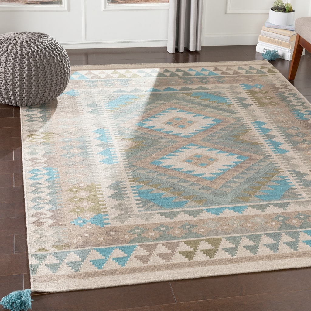 Porch & Den Macorey Sage Boho Handmade Wool Accent Rug - 2' x 3'