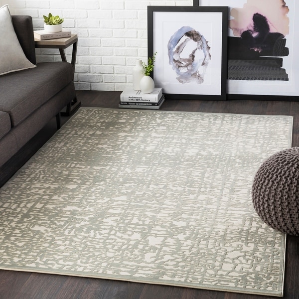 Errol Sage Transitional Abstract Area Rug - 7'10" x 10'4"