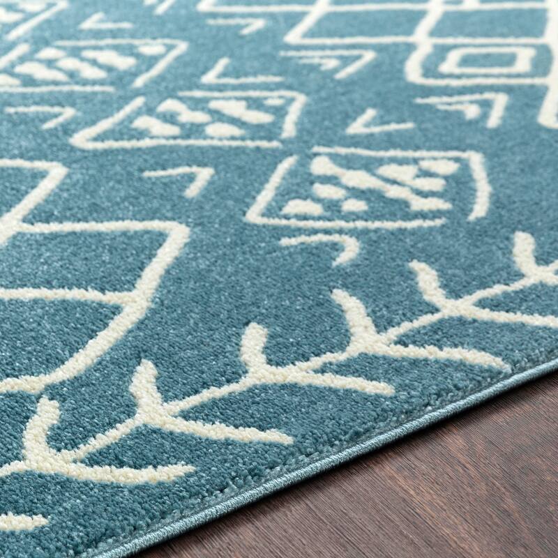 Xia Blue Bohemian Nomad Area Rug - 8'10" x 12'6"