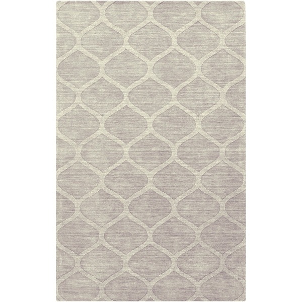 Hand Loomed Arvin Casual Solid Tone-On-Tone Moroccan Trellis Wool Area Rugs - 6' x 9'