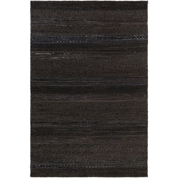 Hand-Woven Perthios Leather Accent Rug - 2' x 3'