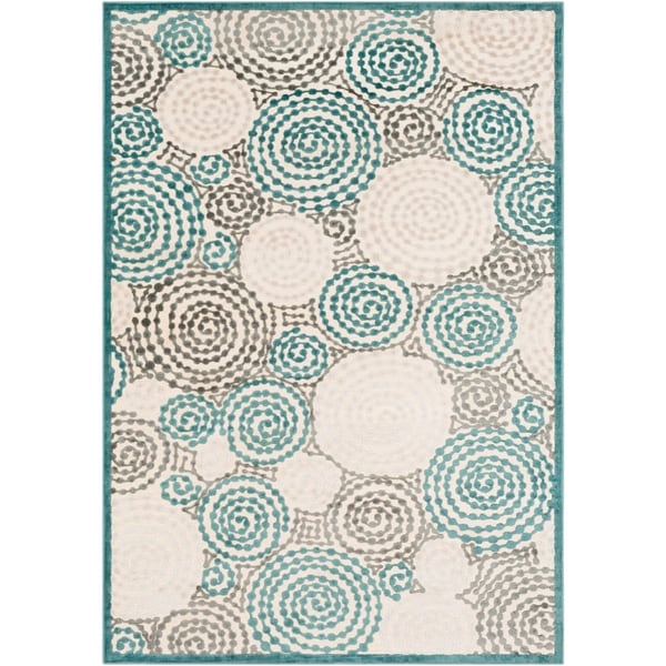 Baise Viscose/Chenille Geometric Circles Area Rug - 5'2" x 7'6"