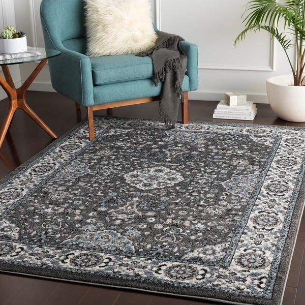 Percival Blue & Grey Traditional Area Rug - 5'3" x 7'3"