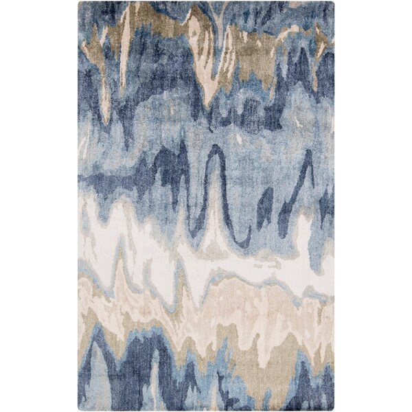 Hand-Tufted Gabriel Abstract Banana Silk Area Rug - 6' x 9'