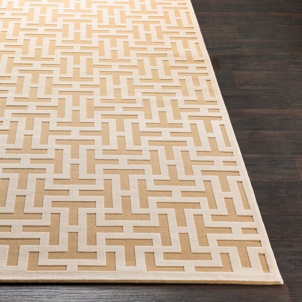 Niklas Beige Modern Chenille Area Rug 6 7 X 9