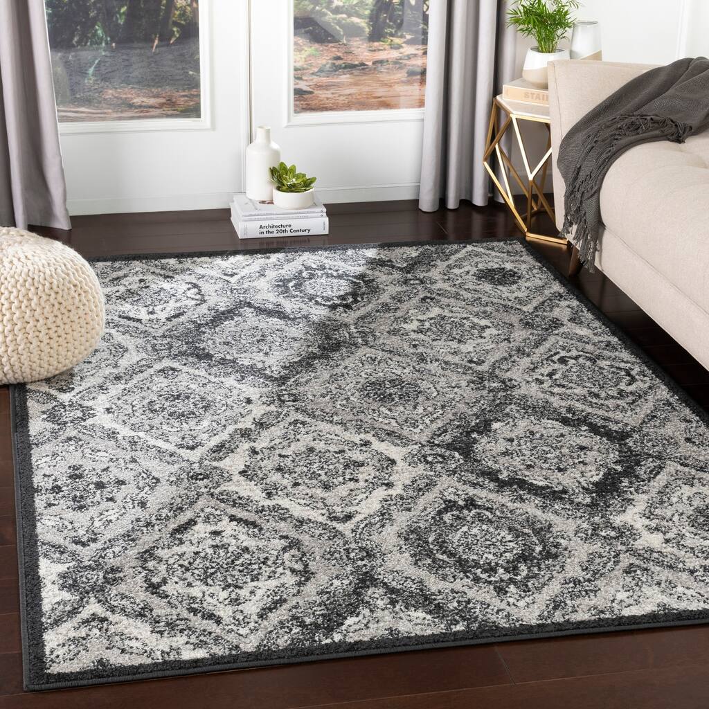 Patchwork Multi Medallion Rug Lucilla Black Patchwork Medallion Area Rug - 5'3