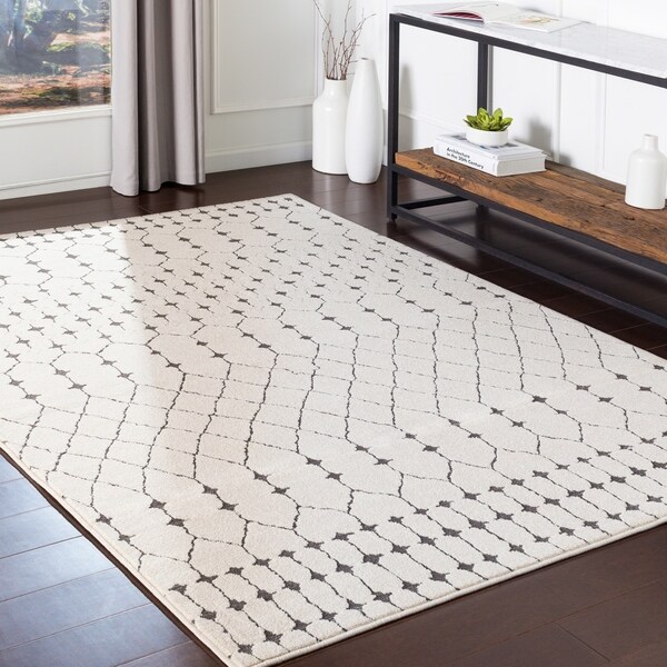 Laurelle Beige Moroccan Area Rug - 3'11" x 5'7"