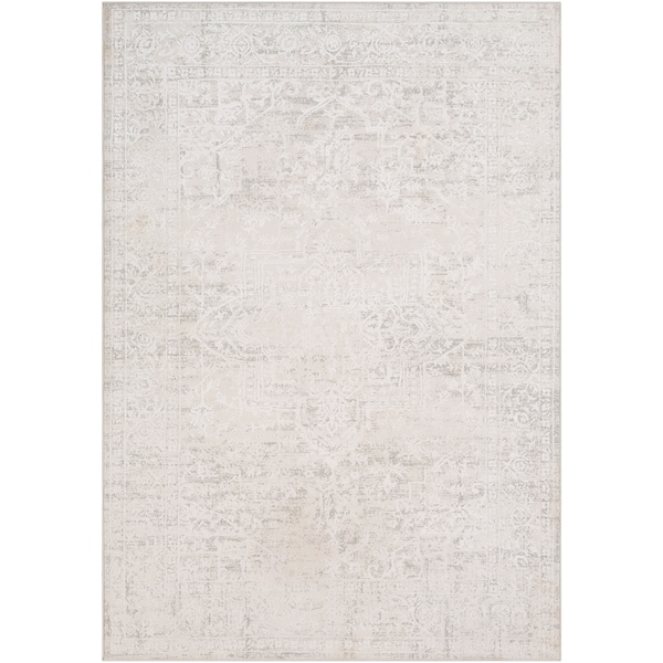 Keitha Grey Medallion Area Rug - 6'7" x 9'6"