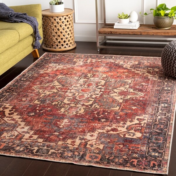Gwenevere Rust Vintage Medallion Area Rug - 5'3" x 7'3"