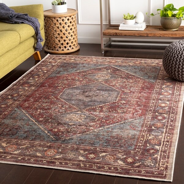 Zorana Dark Purple Vintage Area Rug - 5'3" x 7'3"