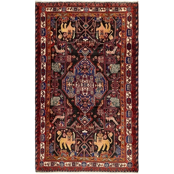 Hand Knotted Nahavand Wool Area Rug - 5' 6 x 9' 6