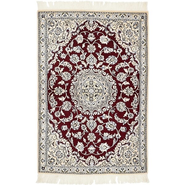 Hand Knotted Nain Silk & Wool Area Rug - 2' 11 x 4' 5