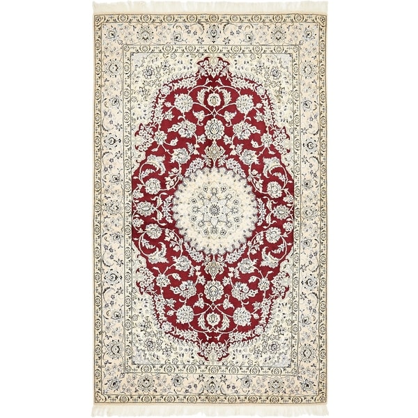 Hand Knotted Nain Silk & Wool Area Rug - 5' x 8' 5