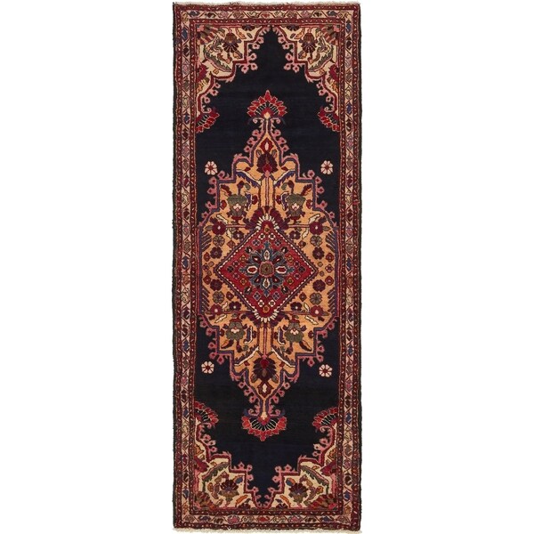 Hand Knotted Nanaj Wool Runner Rug - 3' 5 x 9' 6