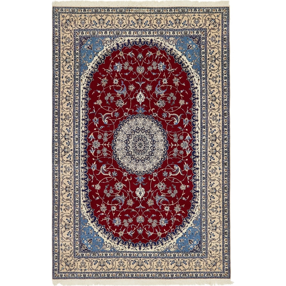 Hand Knotted Nain Silk & Wool Area Rug - 6' 8 x 10'