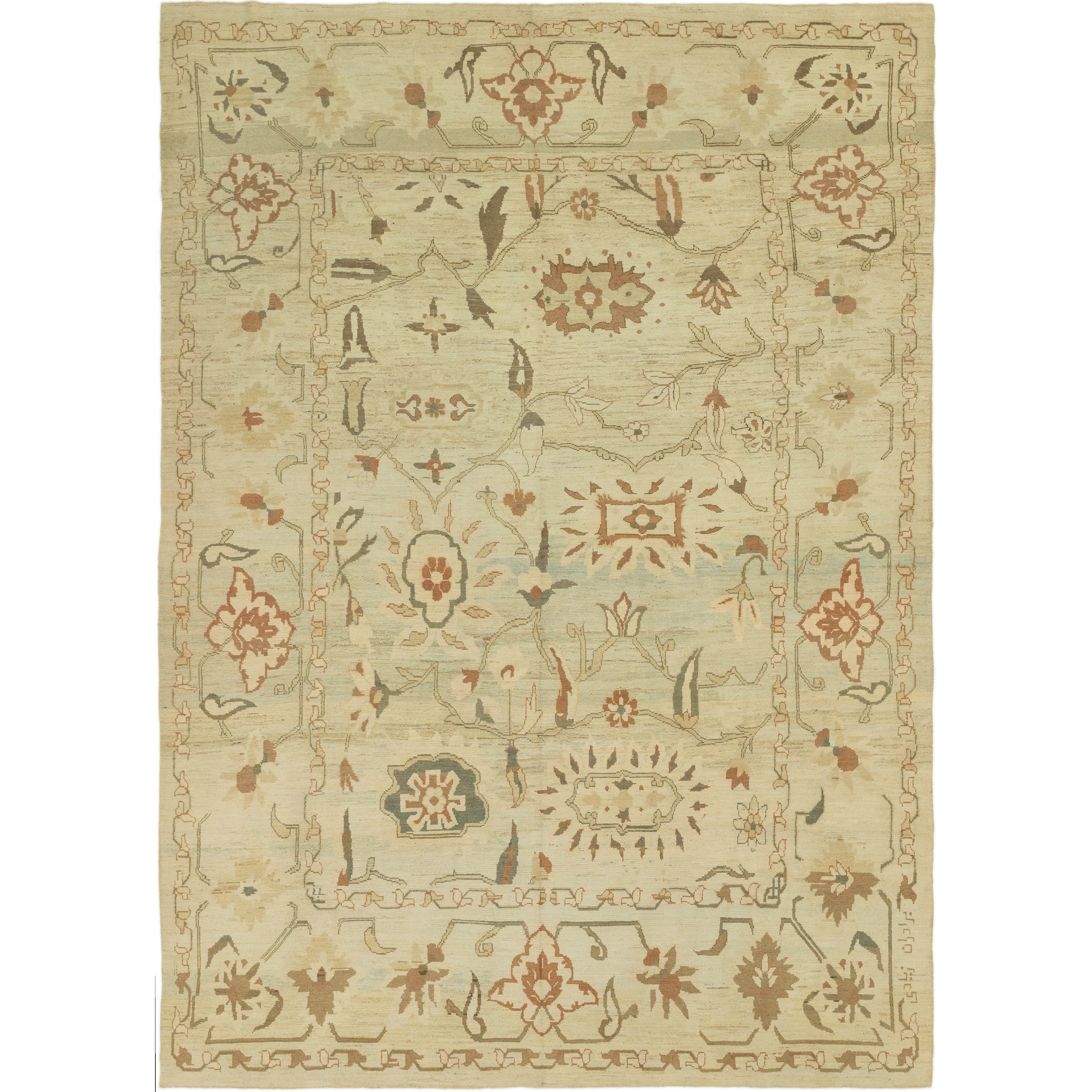 Hand Knotted Oushak Wool Area Rug 12 X 16 5 On Hand Knotted Oushak Wool Area Rug