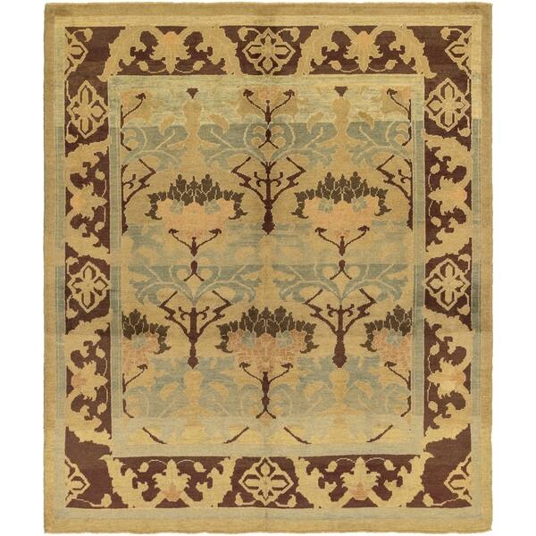 slide 1 of 9, Hand Knotted Oushak Wool Area Rug - 9' 4 x 11'