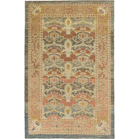 Hand Knotted Oushak Wool Area Rug - 9' 8 x 14' 9