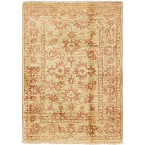 Hand Knotted Peshawar Ziegler Wool Area Rug - 2' 2 x 3'