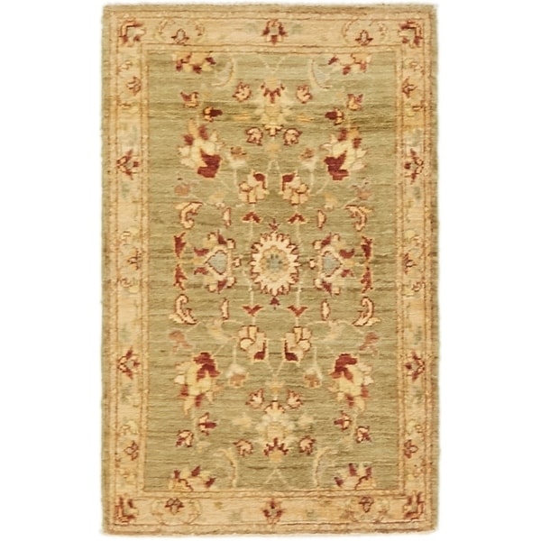 Hand Knotted Peshawar Ziegler Wool Area Rug - 2' 1 x 3' 4