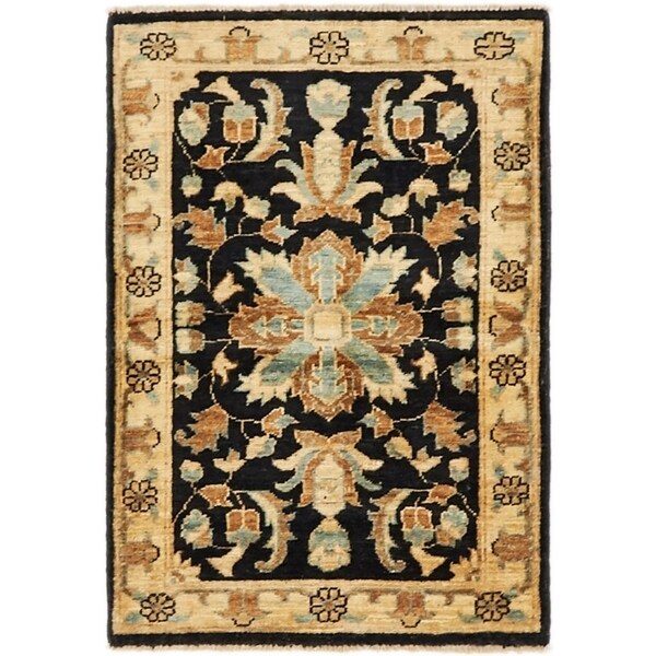 Hand Knotted Peshawar Ziegler Wool Area Rug - 2' x 3'