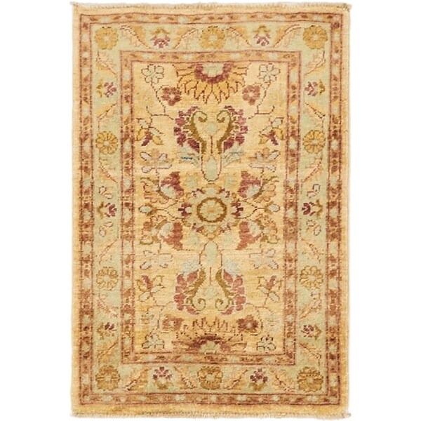 Hand Knotted Peshawar Ziegler Wool Area Rug - 2' x 3'