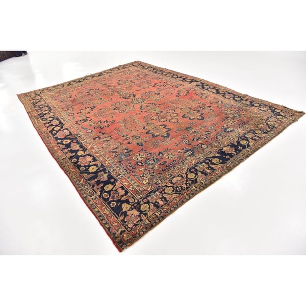 Hand Knotted Sarough Antique Wool Area Rug 8 10 X 12 On Sale Overstock 24049632