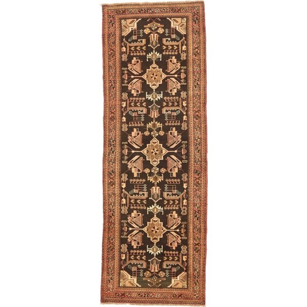 Hand Knotted Saveh Semi Antique Wool Runner Rug - 3' 5 x 9' 10