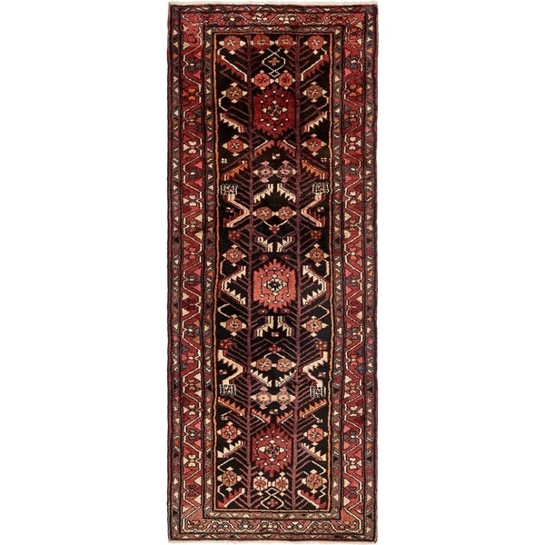 Hand Knotted Saveh Semi Antique Wool Runner Rug - 3' 6 x 9' 3