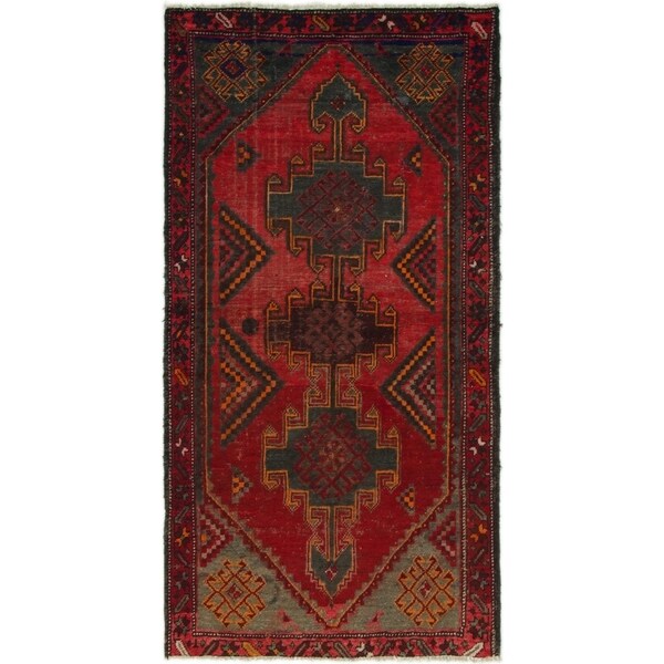 Hand Knotted Shiraz Semi Antique Wool Area Rug - 3' 4 x 6' 4