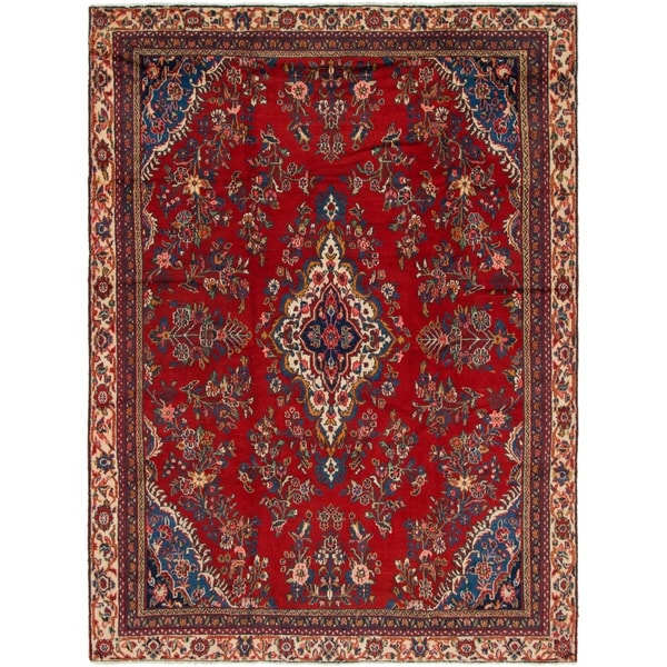 Hand Knotted Shahrbaft Semi Antique Wool Area Rug - 8' 2 x 11'