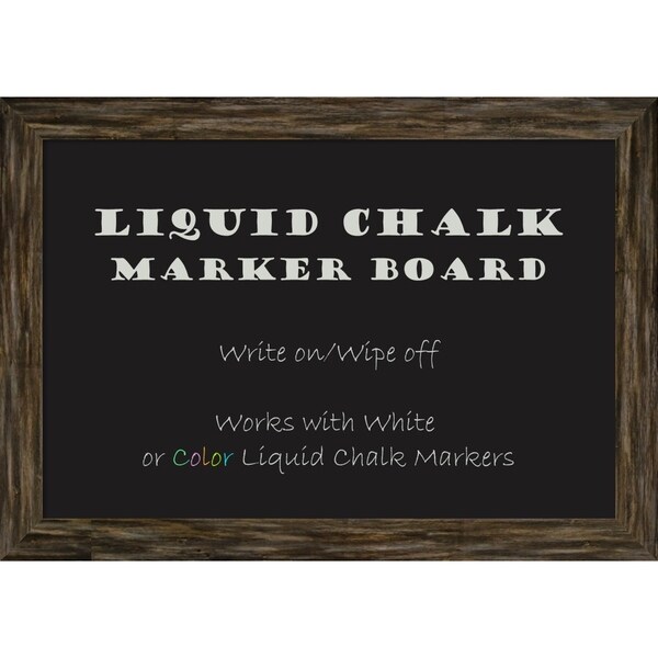 Framed Liquid Chalk Marker Board, Fencepost Brown Narrow